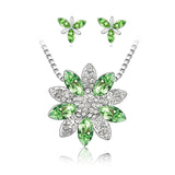 Fashion Snowflake austrian crystal nacklace earrings Jewelry schmuck Set Gift for woman wedding accessories jewellery conjunto