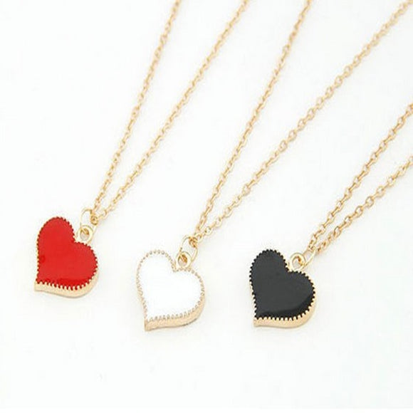 color heart pendant necklace