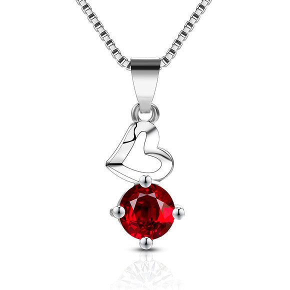 Love Heart Box Chain Dangle Necklace