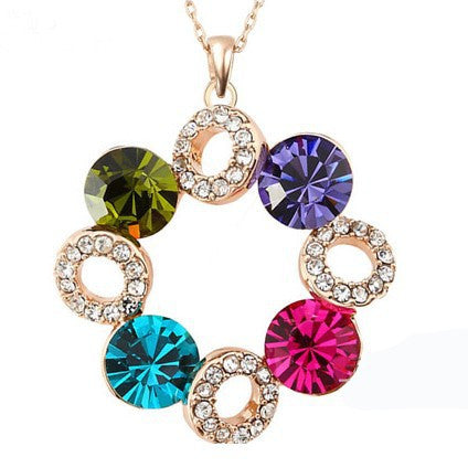 Lucky Ball Crystal Ferris  Pendant Necklaces
