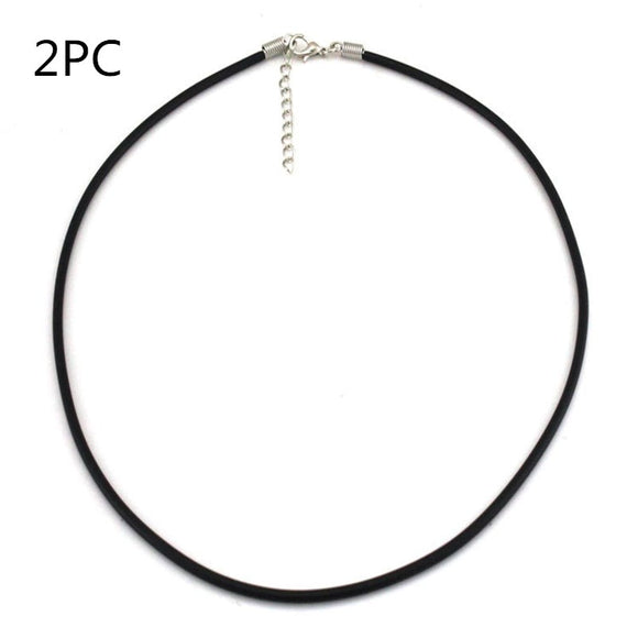Twisted Braided Rope 2mm Black PU Leather Cord Chain Necklace
